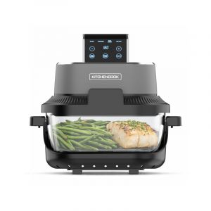 Kitchencook Crispx - Friteuse &agrave; Air Panoramique - 2 R&eacute;cipients En Verre - 4 Programmes - 1500w