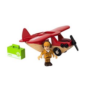 Brio WORLD Avion enfant du safari rouge bois 33963