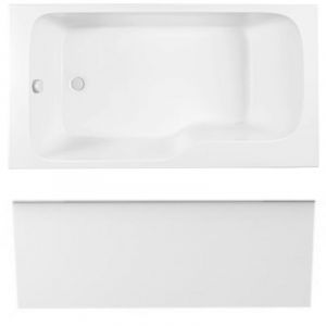 Jacob Delafon Pack baignoire bain douche 160 x 85 Malice version gauche + tablier en niche