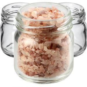 Kadax - Lot de 100 mini bocaux en verre Weck - 40 ml - Ronds - Avec couvercle à visser - Pour dégustation, confiture, miel - Sans couvercle