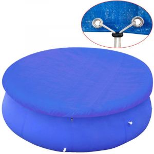 VidaXL Bâche de Piscine en PE Ronde Hors Sol Couverture de Protection Jardin