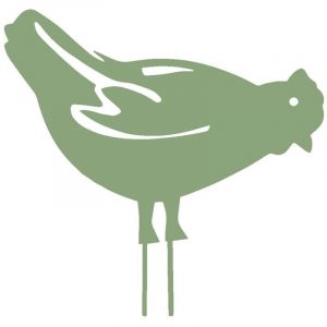 Figurine &agrave; piquer Poule - 28x39 cm - vert clair