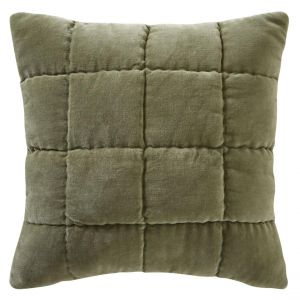 Housse de coussin velours vert CLB. VALOU