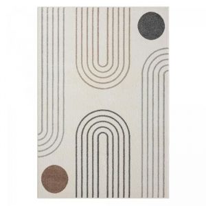 Dezenco Tapis Salon Rerand Ecru 200x290 Oeko Tex En Polypropylène Doux Et Soyeux