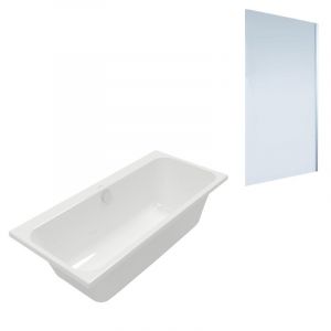Villeroy & Boch Baignoire droite Architectura 150 x 70 cm Blanc + Pare bain droite AURYS Mist 1 chrom&eacute;