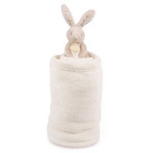 Image de Doudou et Compagnie Peluche Lapin et couverture