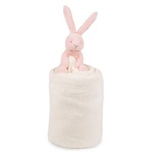 Doudou et Compagnie Peluche Lapin et couverture