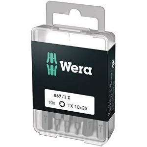 Image de Wera Embout Torx T 10 05072406001 Acier à outils allié, extra-rigide Forme: D 6.3 10 pc(s)