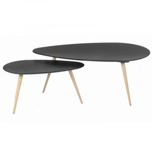 Image de Kosyform Tables Basses Gigognes Chêne Et Laqué Noir 116 Scany