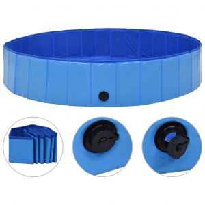 VidaXL Piscine pliable pour chiens Bleu 160x30 cm PVC