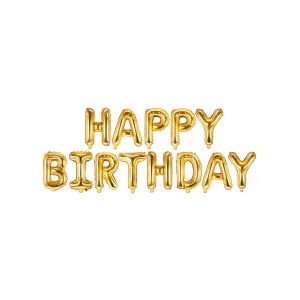 Unique Industries Inc Ballons aluminium lettres Happy Birthday dor&eacute; 35 cm - Couleur Or - Taille Taille