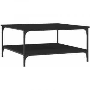 VidaXL Table basse noir 80x80x40 cm bois d'ingénierie