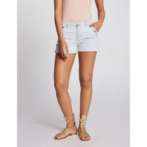 Morgan Short slim en jean &agrave; pont jean bleached femme