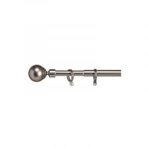 Wadiga Tringle à Rideaux Extensible Métal Chromé Boule - 120 à 210cm 0,000000 Chrome/Inox