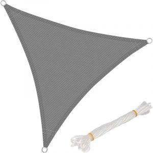 Woltu Voile d’ombrage triangulaire en HDPE protection contre le soleil avec protection UV pour jardin ou camping 3x3x3m Gris