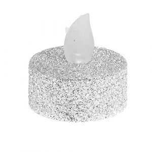 Versand-Richter Lot de 6 Bougies Chauffe-Plat LED Scintillantes Argenté