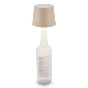 BRILONER - Lampe bouteille LED sans fil, tactile, à intensité variable, couleur de lumière blanche chaude, lampe de chevet sans fil, lampe de salon à poser, 10,5x11,5 cm, beige