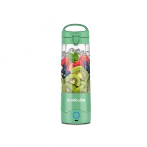Nutribullet Portable NBP003LG, Blender Portable avec tasse de 475ml, 4 lames, tasse en Tritan, + 15 cycles d'utilisation, Chargement USB-C, Couleur Vert Clair