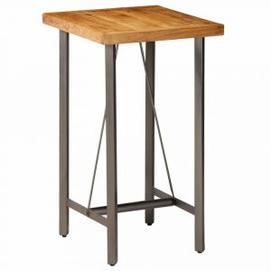 Table haute mange debout bar bistrot teck recyclé m if marron 107 cm 0902121