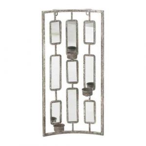 Photophore avec Miroirs Comenza 52cm Gris