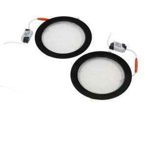 Luminaires de plafond LED encastré AURA PRIZMA 2x18W noir 2700K | Lot de 2 pcs | 425.010.018 | HOROZ