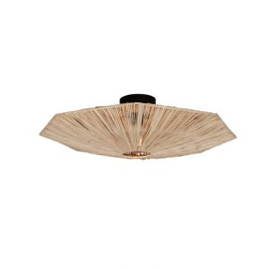Good & Mojo Plafonnier Panama - &Oslash;65 x 20 cm - Raphia - Couleur naturelle - Design durable - Raccord E27 - Fait main