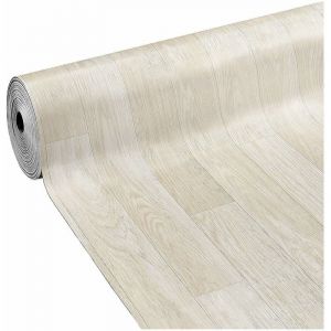 Rev&ecirc;tement De Sol Pvc Rouleau Vinyle Durable Flexible 31 Mesures Bois Clair Blanc Des C - 100x200 cm