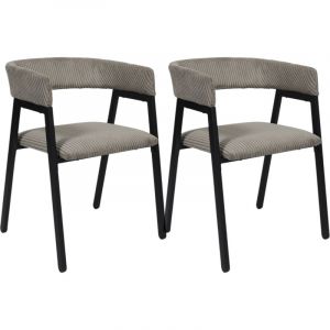 The home deco factory Fauteuil Design Cotele Scott Taupe - Lot De 2