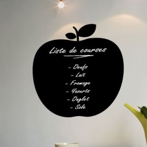 Ambiance Sticker Ardoise Tableau Noir - Stickers Muraux Adh&eacute;sif Effa&ccedil;able - Pomme - H45 x L45 cm