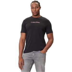 Calvin Klein T-Shirt Manches Courtes Homme Glitched Logo Classic Tee en Coton, Noir (Bla, M