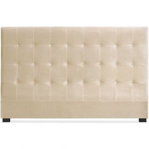 Image de Menzzo Tête de lit velours beige NUDE 180 CM