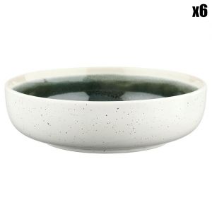 6 Bols Oxygen gris/vert bouteille/beige - D.17.5 cm