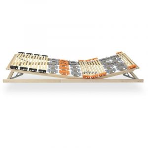 Monmobilierdesign EMY Sommier à lattes ergonomique en bois avec plots de soutien 7 zones de confort tête et pied relevables 120X200 cm