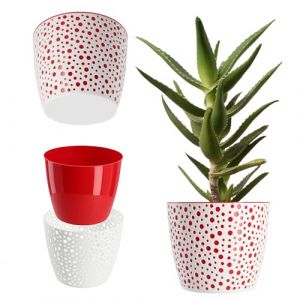 Cache-pot rond pour fleurs, rouge, 15 cm - Kadax