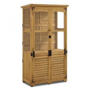M MCombo Armoire de jardin en boisRésistant aux intempéries abri de jardin extérieur pour terrasse balcon 0120D