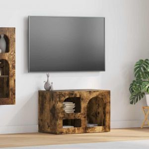 VidaXL Meuble TV Ch&ecirc;ne fum&eacute; 60 x 35 x 40 cm Bois d'ing&eacute;nierie