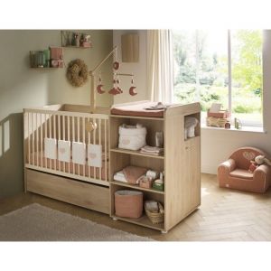 Sauthon Lit combin&eacute; &eacute;volutif - Adele - 120 x 60 cm - H&ecirc;tre