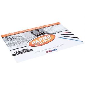 Majuscule Papier calque uni 90g A4 - pochette de 12