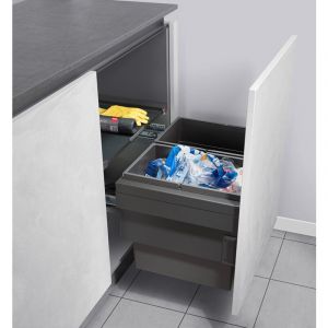 Hailo Poubelle de cuisine tri sélectif 2 bacs encastrable 56L (28+28) Cargo Synchro