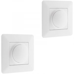 Zenitech Lot de 2 variateurs rotatifs compatibles LED - Blanc - Artezo