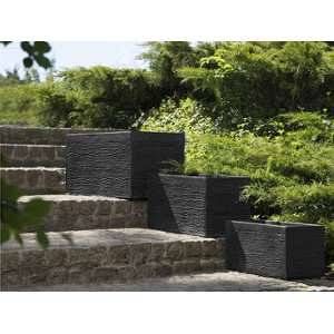 Beliani Jardinière noire 80 x 37 x 38 cm Myra