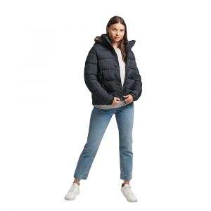 Superdry Pour femme. Intermediate Short Hooded Jacket noir