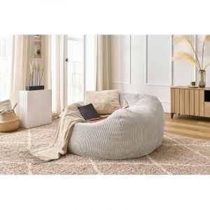 Bobochic Pouf ultra moelleux VOLTAIRE velours côtelé