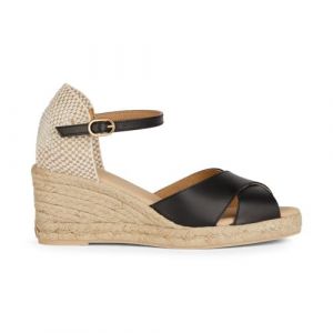Geox Femme D Gelsa Low A Sandales compensées, Noir, 39 EU