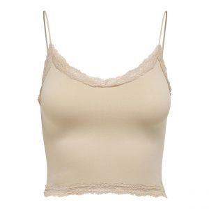 Only ONLVICKY Lace Seamless Cropped Top Noos, Couleur Chair, XS/S Femme