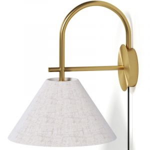 Image de Privatefloor Applique Murale Vintage Dorée avec Prise et Interrupteur - Boly Laiton