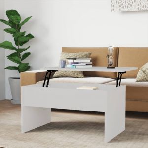 VidaXL Table basse Blanc 80x50,5x41,5 cm Bois d'ingénierie