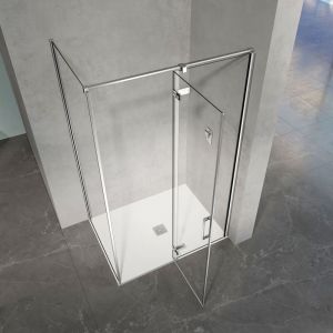 Cabine de douche en verre et aluminium avec porte pivotante ouvrante vers la droite 110x70x195 - Grand Verre
