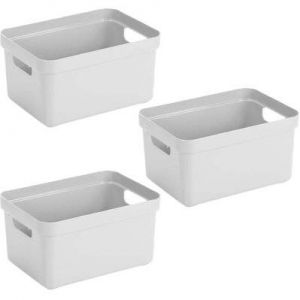 Sunware Boite de rangement Sigma Home Box 13 l (Lot de 3) - Blanc