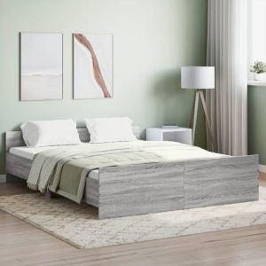 VidaXL Cadre de lit tête de lit et pied de lit gris sonoma 140x200 cm 3203752